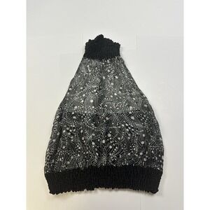 Vintage Bebe Silk Halter Top Office High Neck Black XS Open Back